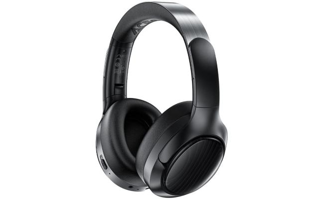 ACEFAST H5 Active Noise Cancelling Wireless Headset, Bluetooth 5.3 Over-Ear Headphones with Deep Bass, Hi-Fi Stereo, Long Battery Life, Comfortable Fit for Travel, Work & Gaming - Black